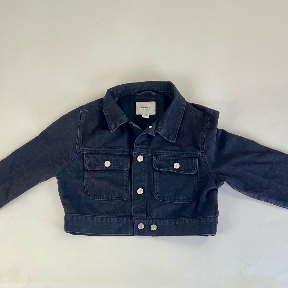FOREVER 21 PREMIUM DENIM WOMEN JACKET BLACK